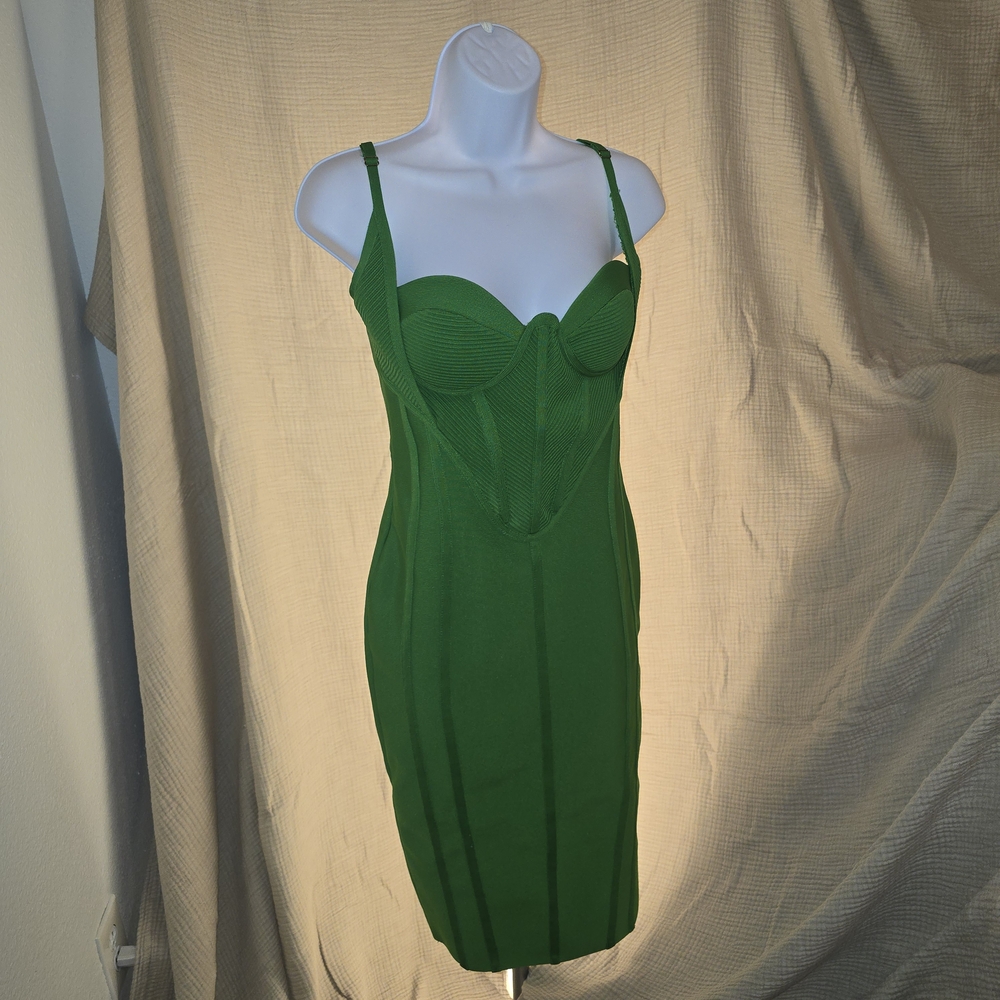 Athina Vibrant Green Women's Dress - Picture 2 of 3